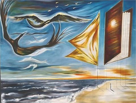 Gemälde "Windspiel", Öl, 154x200 cm