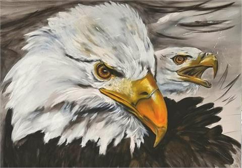 Gemälde "Eagle Connection", Öl-Mixmed, 120x167 cm