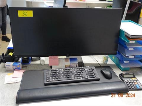 Tastatur, Maus, 1 34" Monitor LG
